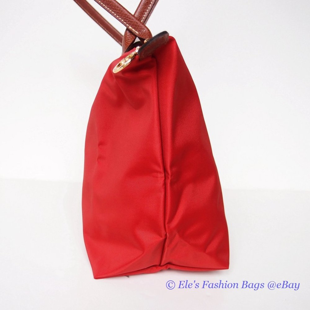 NWT LONGCHAMP Le Pliage Medium/Small Shoulder Tote Burnt Red AUTHENTIC - Picture 8 of 16